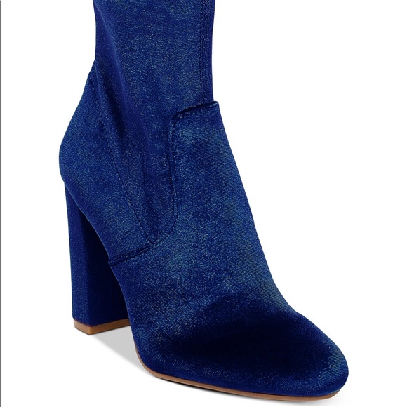 Steve Madden Shoes Steve Madden Blue Velvet Sock Bootie Poshmark